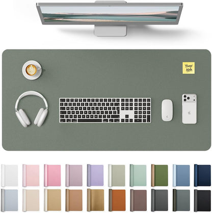 YSAGi Leather Desk Pad Protector, Large Mouse Pad, Non-Slip PU Leather Desk Blotter, Waterproof Writing Pad for Office and Home (31.5" x 15.8", Eggshell) - Colors B