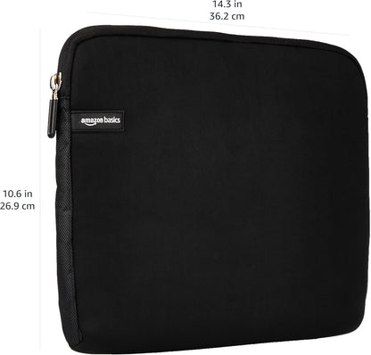 Amazon Basics 11.6 inch Laptop Sleeve, Protective Case with Zipper - Black