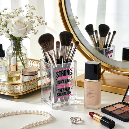 The Makeup Artist Acrylic Cosmetic Pencil Pen Holder, Funny Vanity Accessories for Girls, Makeup Brushes Holder for Beauty Specialist Esthetician, Make Up Artist MUA Appreciation Gifts