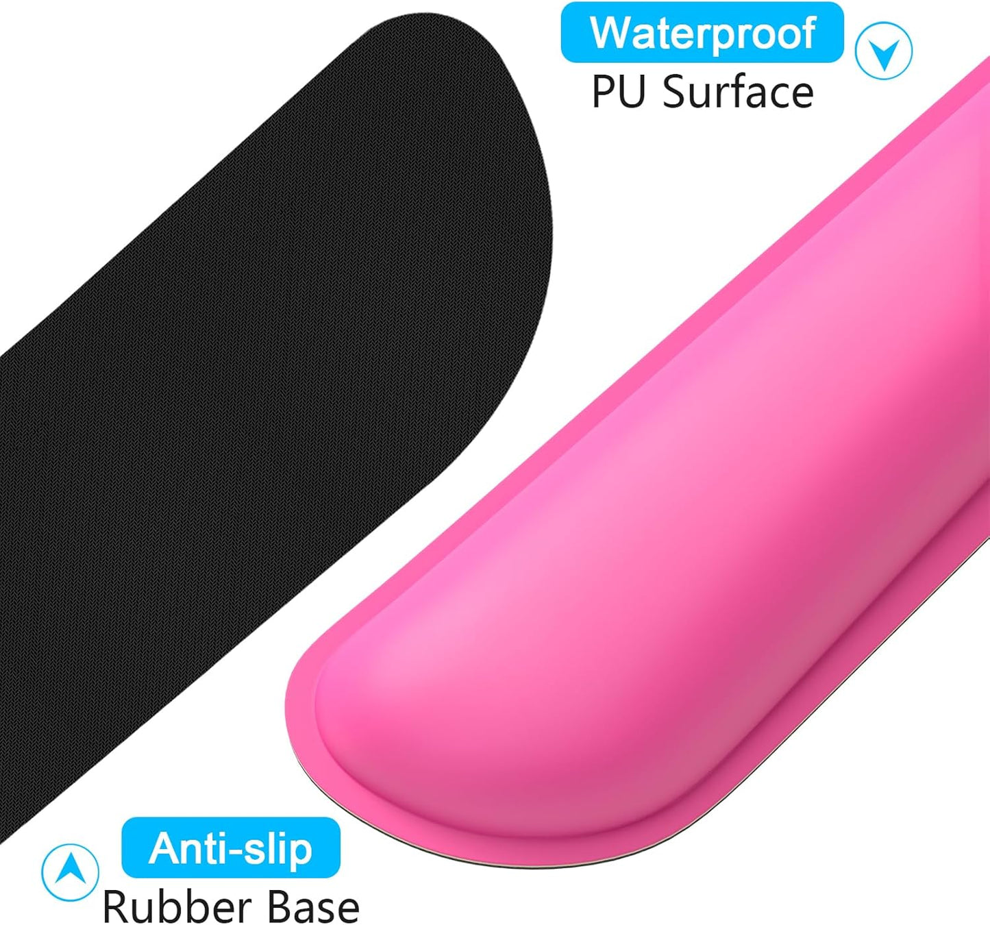 Dapesuom Mouse Wrist Rest, Ergonomic Memory Foam Mouse Wrist for Computer Desk Mats Support, PU Leather Hand Rest Pad Cushion for Gaming, Laptop, Men, Women, Pain Relief & Easy Typing, Black