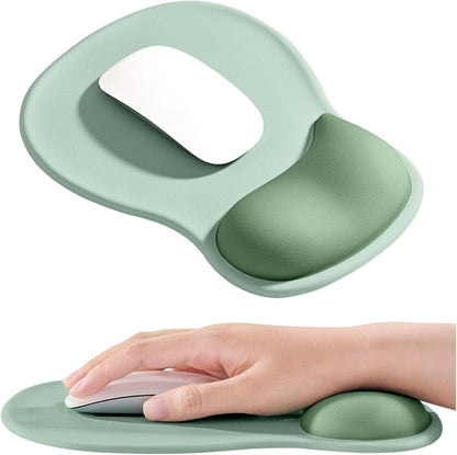 EooCoo Ergonomic Mouse Pad with Gel Wrist Rest Support, Middle Concave Design for Natural Wrist Alignment, Non-Slip Base Mousepad for Laptop, Computer, Office Desk Accessories, Carpal Tunnel Syndrome