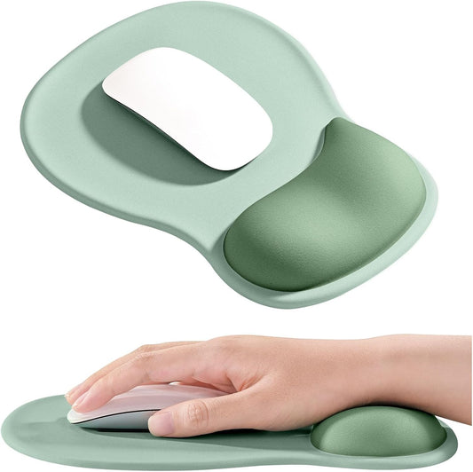 EooCoo Ergonomic Mouse Pad with Gel Wrist Rest Support, Middle Concave Design for Natural Wrist Alignment, Non-Slip Base Mousepad for Laptop, Computer, Office Desk Accessories, Carpal Tunnel Syndrome
