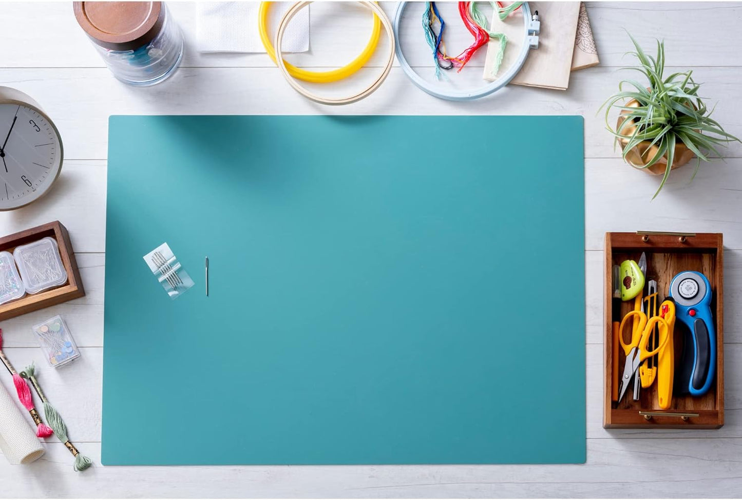 OLFA 18" x 24" Self Healing Rotary Cutting Mat (RM-SG) - Double Sided 18x24 Inch Cutting Mat with Grid for Quilting, Sewing, Fabric, & Crafts, Designed for Use with Rotary Cutters (Green)