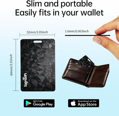 Wallet Tracker Card for iOS & Android 0.07in IP68 Waterproof Long Battery Life, Works with Apple Find My & Google Find Hub, Wireless Charging, Perfect for Wallets, Passports, Bags & Pets