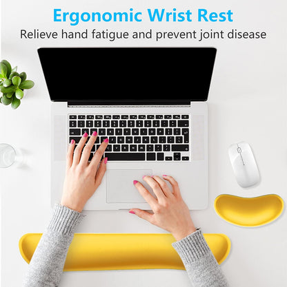 Dapesuom Enlarge Keyboard Wrist Rest, Memory Foam Keyboard Wrist Cushion for Computer Desk Mats Support, Pain Relief Ergonomic Mouse Pad Rests with Non-Slip Base for Gaming, Laptop, Radiant Orchid
