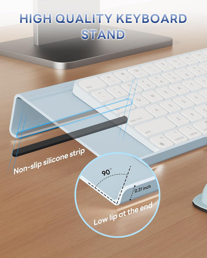 Laborio Computer Keyboard Stand for Desktop, Keyboard Riser Wrist Rest Holder for Easy Typing, Office Desk, Home, School Accessories(Coffee)