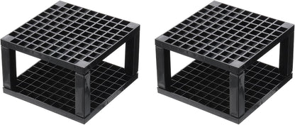 PATIKIL 2pcs Black Minimalist Square Paint Brush Holder, 96 Holes Plastic Storage Desk Stand for Artist Desk Makeup Pencil, Black