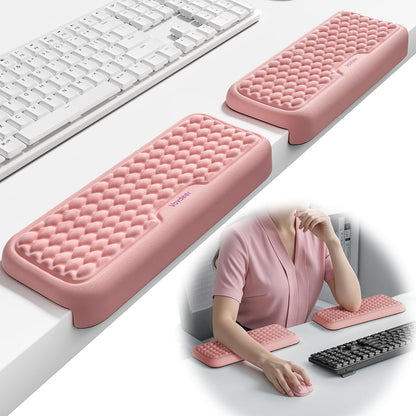 Vaydeer 2Pcs Elbow Rest Pad, L-Shaped Arm Rest Elbow Pad, Desk Edge Cushion, Ergonomic Memory Foam Wrist Rest Support Keyboard Mouse Padding for Palm Hand Office Computer Home Gaming Accessories-Black