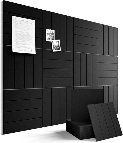 Fluxynara Large Felt Bulletin Board 48" x 36" Cork Board Alternative-12 Pack with 70 Safe Removable Adhesive Tabs, Cork Boards for Walls Cork Board for Home Office Classroom Pin Board (Oatmeal)