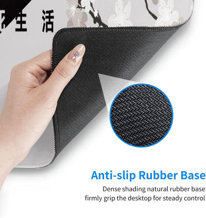 Japanese Mouse Pad, Large Japanese Desk Mat, XL Anime Gaming Keyboard Mat, Non-Slip Rubber Base, Big Extended Desk Protector for Home Office, 31.5”x11.8”