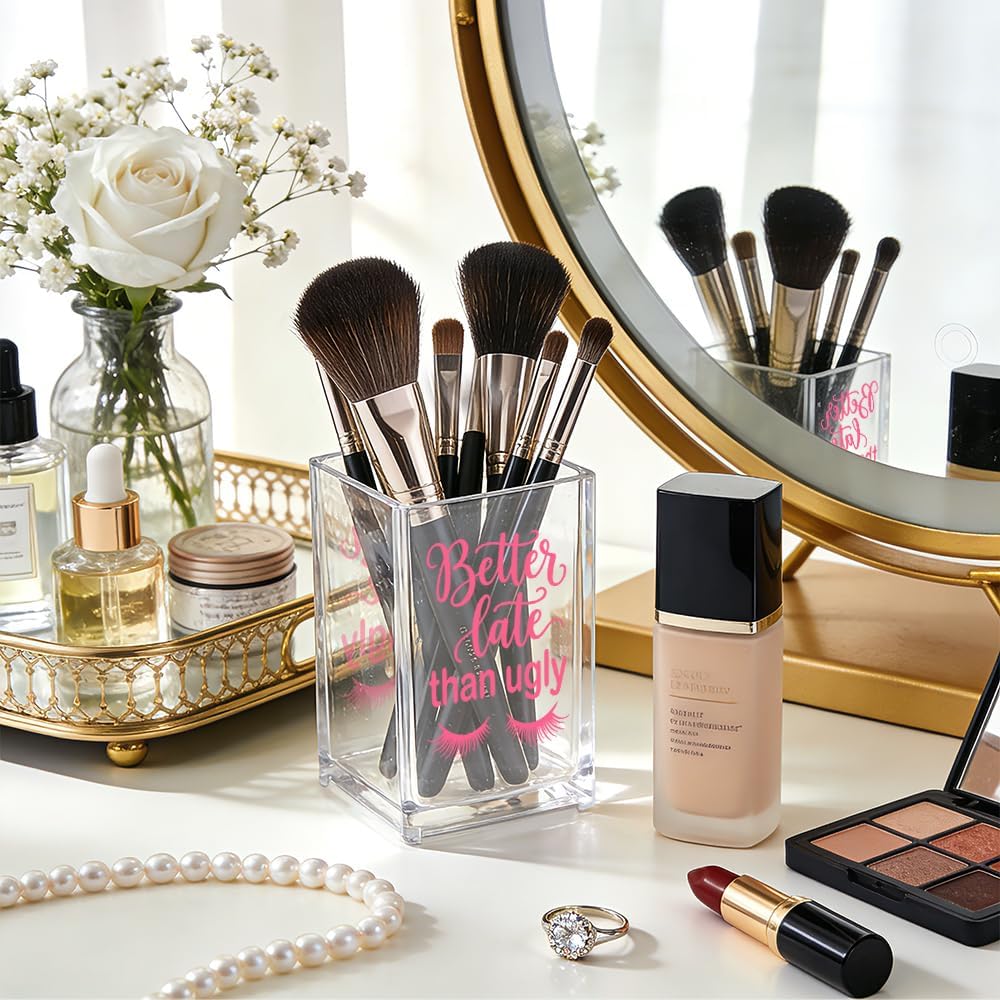 The Makeup Artist Acrylic Cosmetic Pencil Pen Holder, Funny Vanity Accessories for Girls, Makeup Brushes Holder for Beauty Specialist Esthetician, Make Up Artist MUA Appreciation Gifts