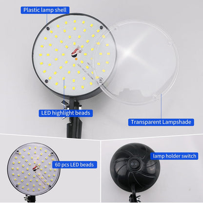 Clamp Light, LED Work Light with Flexible & Strong Clip for Workshop, Sewing, Lathe, Bandsaw, Workbench, Desk, Bright Small Area Task Lighting, 2000 Lumens, Silver