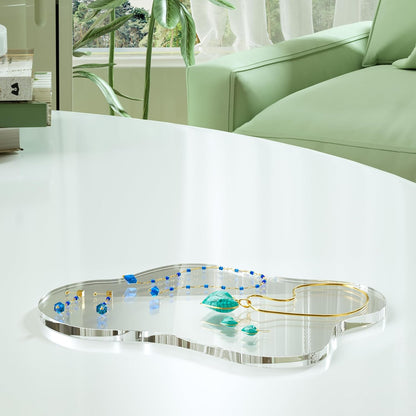 Acrylic Coaster Decorative Plates, Irregular Bar Drink Coaster, Clear Cloud Shape Coffee Cup Coaster, Perfect for Tabletop Protection and Accessories Display.(Gold)