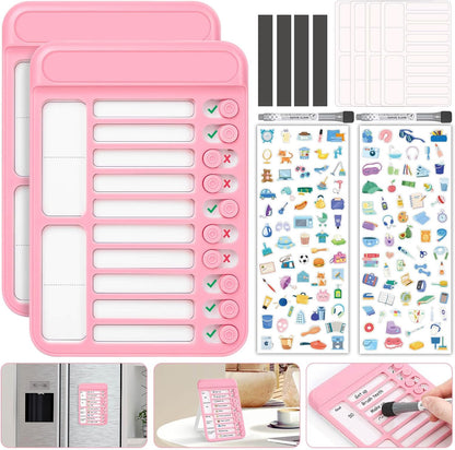 Audab Dry Erase Chore Chart for Kids, Magnetic Whiteboard Checklist Board, Chore Checklist Slider to Do List Board, Daily Routine Chart Schedule Board Task Tracker for Home Refrigerator, Wall, Desk