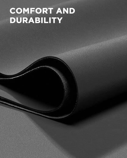 YSAGi 35.4" x 17" Large PU Leather Desk Mat for Keyboard and Mouse - Waterproof Non-Slip Desk Pad Protector for Office, Home, Writing Desk, Black