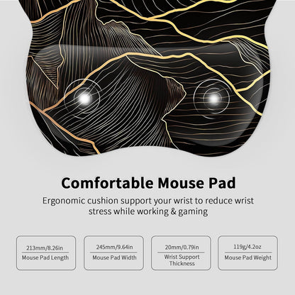 EooCoo Ergonomic Mouse Pad with Wrist Support, Mousepad with Memory Foam Wrist Rest and Non-Slip Base for Computer, Cafe, Home & Office, 9.64 x 8.26 in Office Desk Accessories