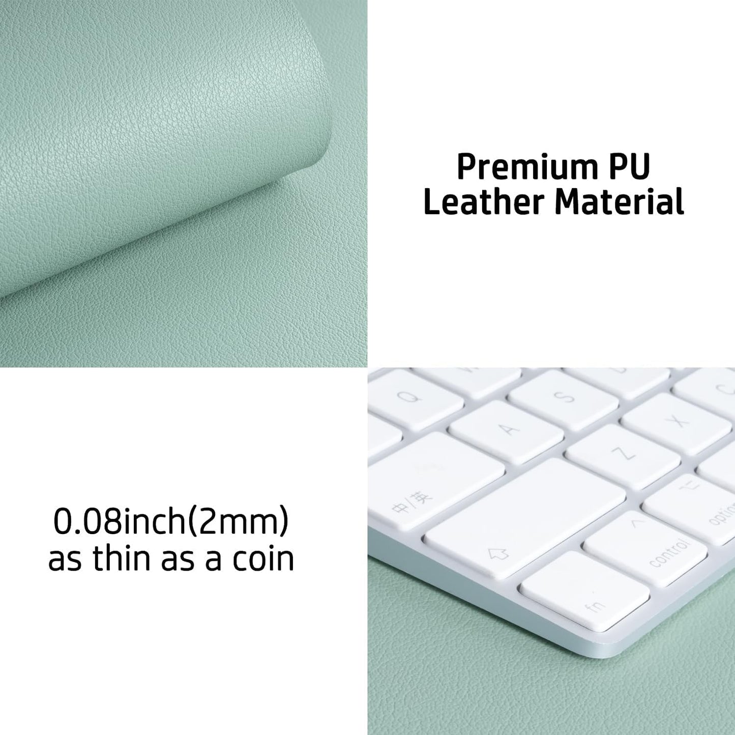 Aothia Leather Desk Pad Protector, Mouse Pad, Office Desk Mat, Non-Slip PU Leather Desk Blotter, Laptop Desk Pad, Waterproof Desk Writing Pad for Office and Home(Dark Blue,31.5" x 15.7") - Colors A