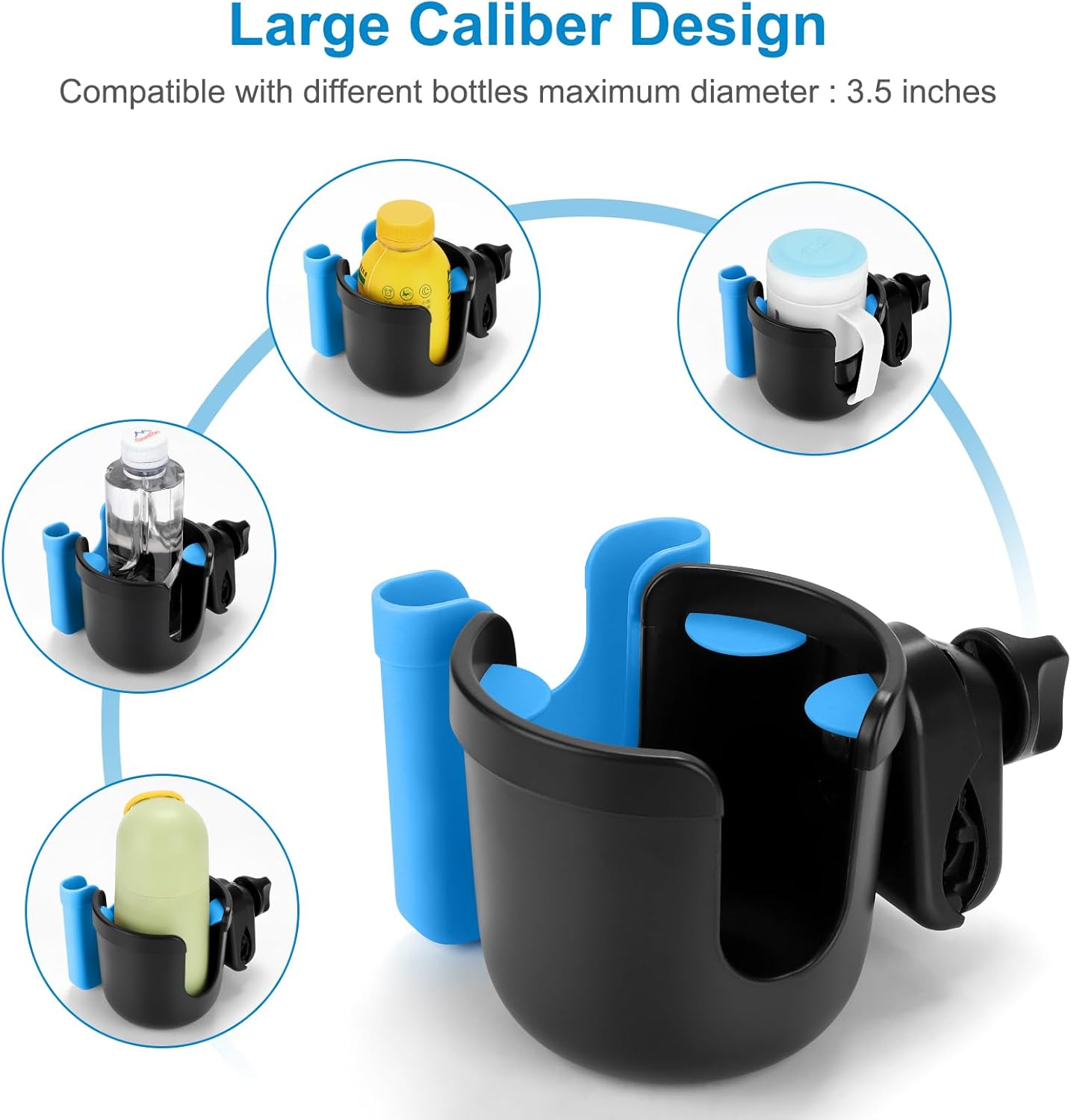 Accmor 2-in-1 Walker Cup Holder with Phone Holder, Wheelchair Cup Holder, Rollator Cup Holder, Cup Phone Holder for Walker, Wheelchair, Rollator, Mobility Scooter