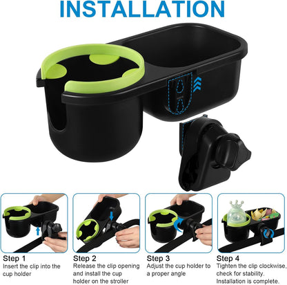 Accmor Stroller Cup Holder, Universal Cup Holder for Uppababy Nuna Doona Strollers, Bottle Drinks Holder for Wheelchair, Walker, Bike, Scooter