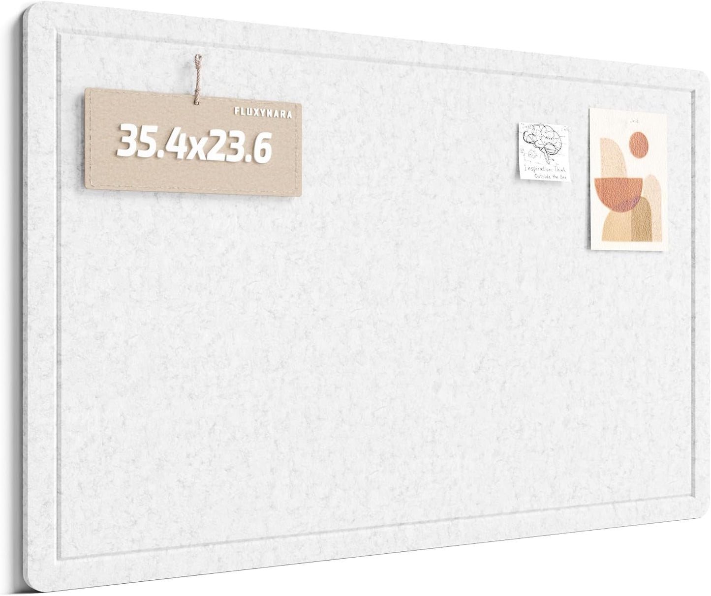 Fluxynara Bulletin Board, 23.6" x 17.5" Cork Board Alternative with 12 Safe Removable Adhesive Tabs, Foldable Felt Pin Board for Home Office, Classroom, Bedroom,Entryway for Walls—Sage