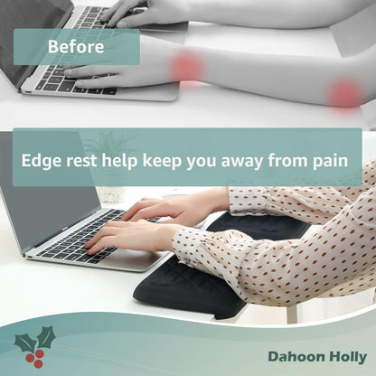 L-Shaped Desk EdgeRest, 2-Piece Set, Plam & Wrist & Forearm & Elbow Comfort Support for Table or Desk Edge, Non-Slip, Memory Foam Padding, Ergonomic Design, Separate Design (11.8 * 3.9 inch)