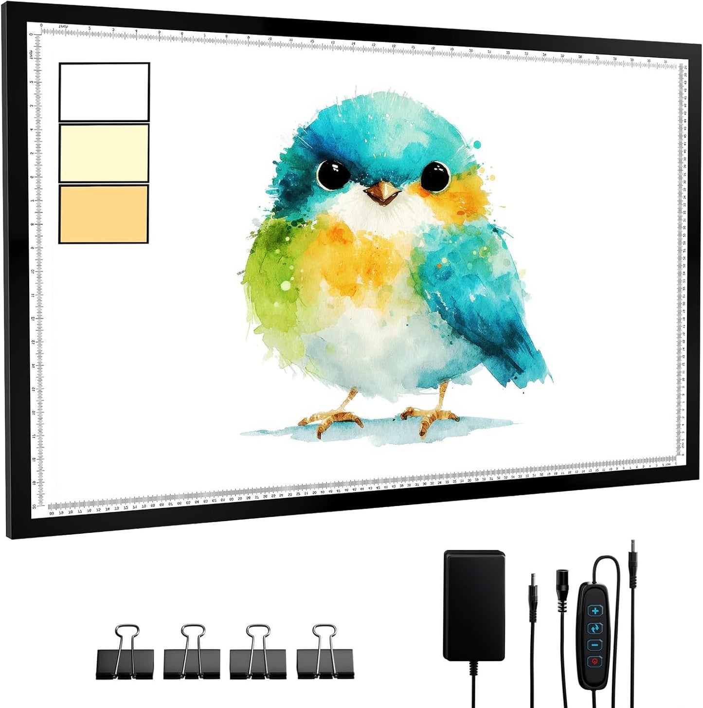 A2 Light Pad 26"x19", 10000+ LUX High Brightness, 3 Colors & 10-Level/Stepless Dimming,Light Board Extra Large with UL Adapter for Diamond Painting, Drawing, Tracing, Sketching-Aluminum Frame