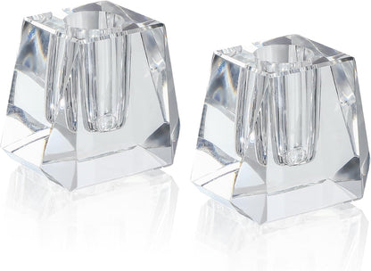QFkris 2-Pack Crystal Single Pen Holder for Desk, 1.8" Fancy Fountain Pen Stand, Glass Feather Pencil Holder for Office Desktop Decoration, Gift for Man Woman Students Teachers Father Boyfriend