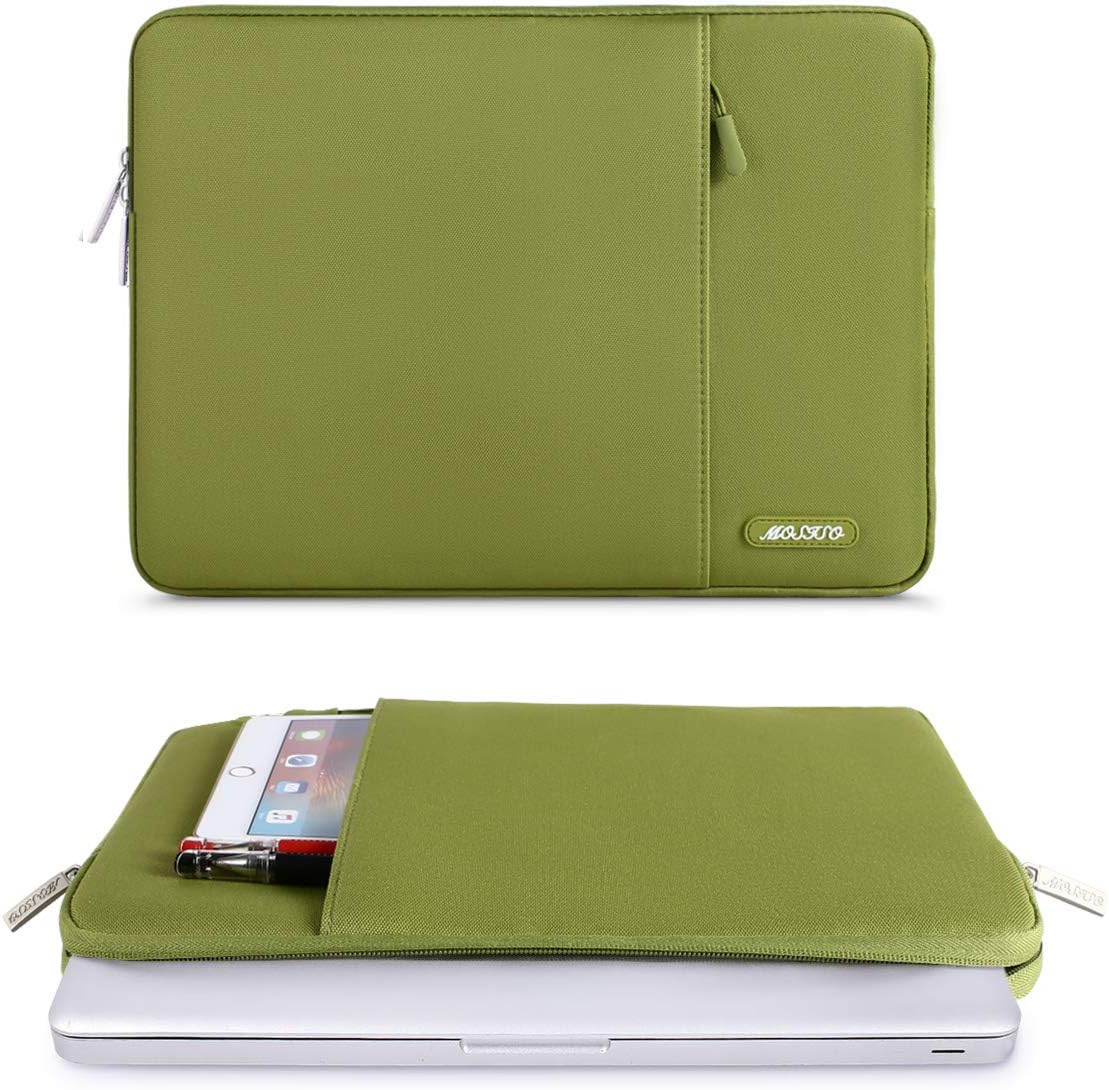 MOSISO Laptop Case 13.3 inch, 13-13.3 inch Laptop Sleeve Compatible with MacBook Air/Pro 13/Pro 14 M5 M4 M3 M2 M1, HP Dell ASUS Lenovo,Polyester Vertical Computer Sleeve Bag with Pocket, Antique Green - Colors B