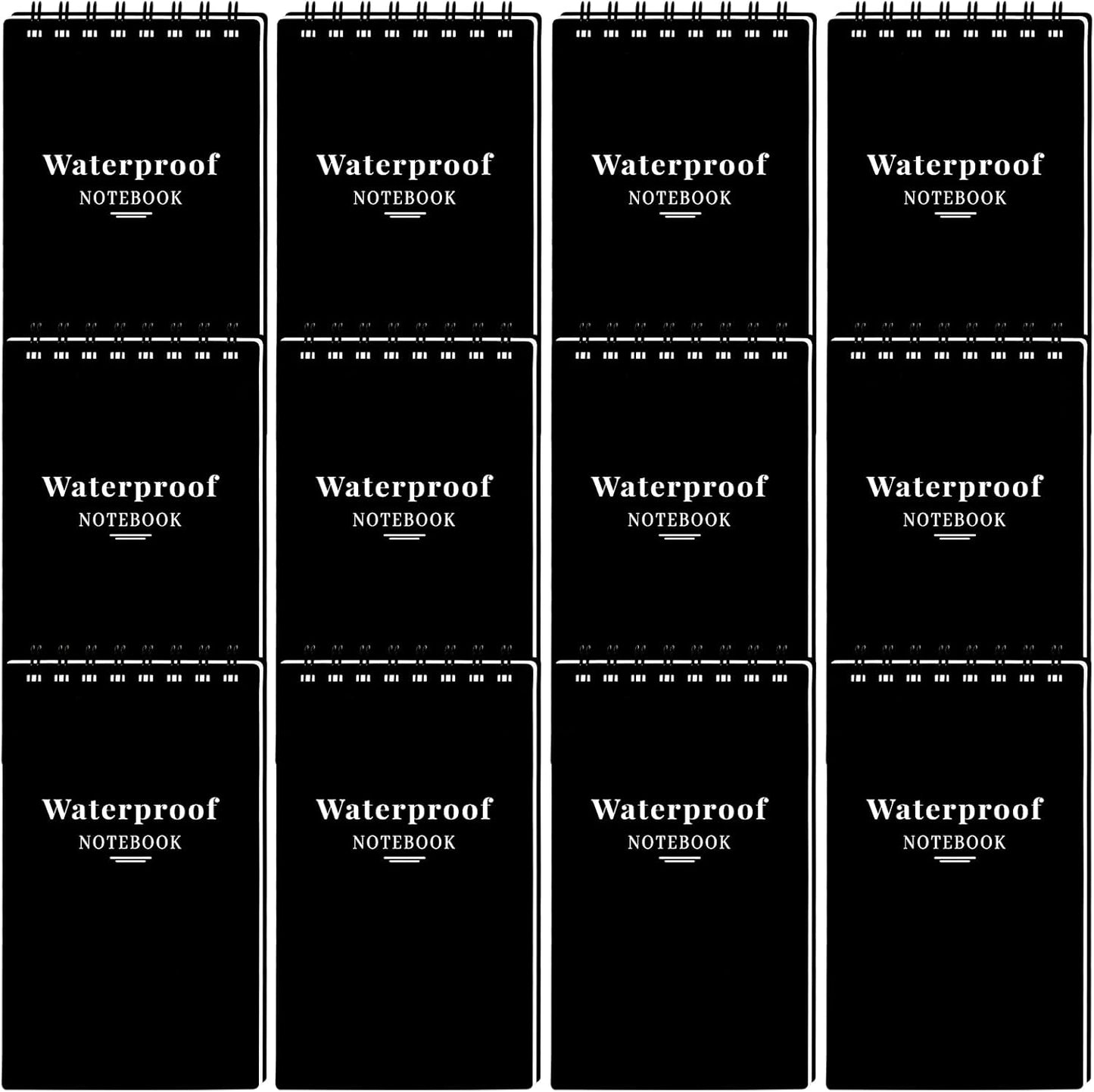 wavamawa 6 Pack Waterproof Pocket Notebooks, 3x5 Small Notepads, Mini Top Spiral Notebook, Lined College Ruled Paper, Tiny Memo Pads for Home, Office, Work, School, or Travel