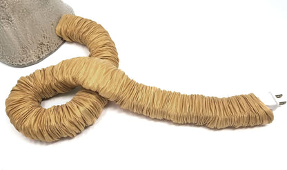Cream COVEREase Lamp Cord Cover 9 ft Faux Silk Fabric Cover - Cable Sleeve, Wire Cover, Cord Hider for Cable Management for Electrical Lighting Fixtures. (1 PK)