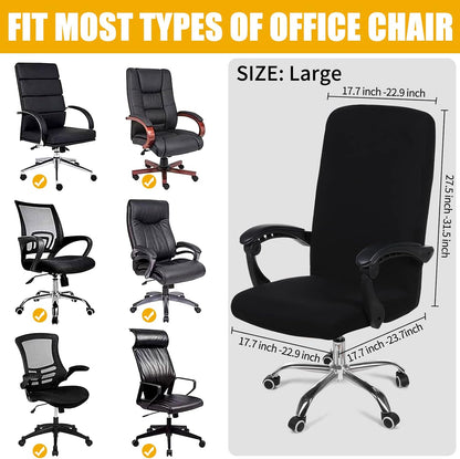 Smiry Stretch Printed Office Chair Armrest Covers, 2 Pcs Soft Fit Removable Washable Computer Desk Chair Arm Covers Protector, Black
