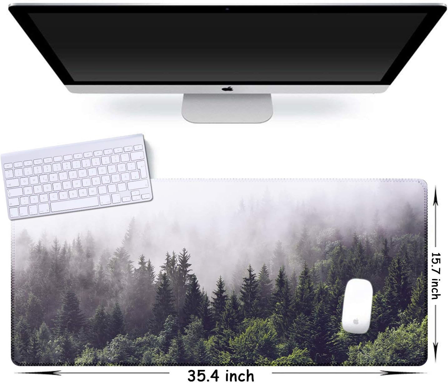iCasso Desk Cover Mat, Office Mouse Pad, Desk Protector Mat, Extra Large Matt for Desktop,Anti-Slip XXL Big Mousepad with Stitched Edges for Computer Keyboard Retro Black - Colors A