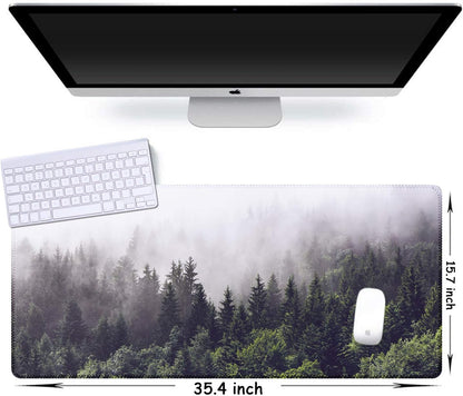 iCasso Desk Cover Mat, Office Mouse Pad, Desk Protector Mat, Extra Large Matt for Desktop,Anti-Slip XXL Big Mousepad with Stitched Edges for Computer Keyboard Retro Black - Colors A