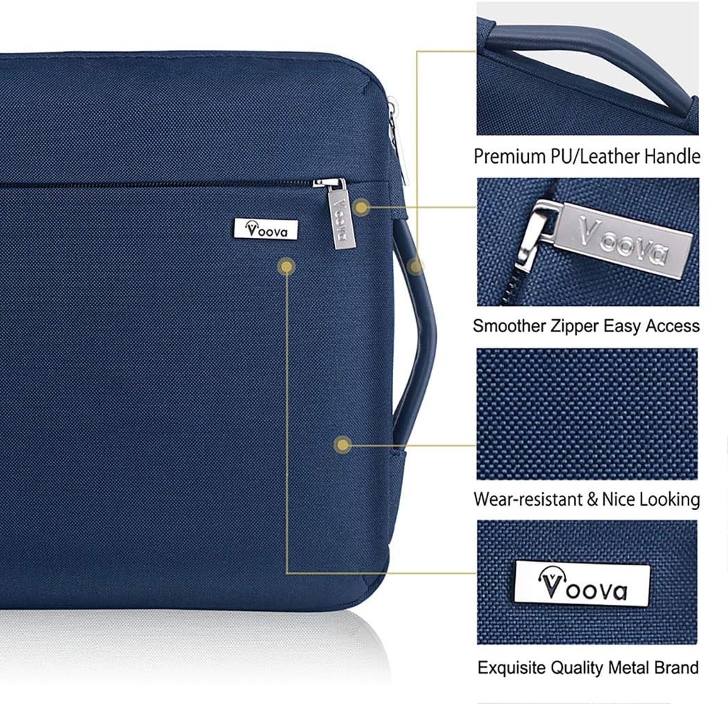 Voova Laptop Sleeve Case 15.6 16 Inch with Handle, 360° Protective Waterproof Slim Computer Bag Cover Compatible with MacBook Pro M2/M3/M4 16, HP Acer Lenovo Yoga ThinkPad Asus Laptop, Grey