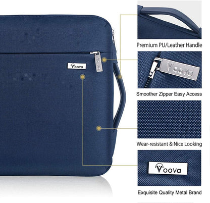 Voova Laptop Sleeve Case 15.6 16 Inch with Handle, 360° Protective Waterproof Slim Computer Bag Cover Compatible with MacBook Pro M2/M3/M4 16, HP Acer Lenovo Yoga ThinkPad Asus Laptop, Grey