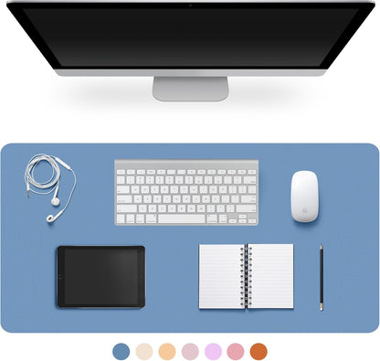 Leather Desk Pad Protector,Non-Slip Desk Pad,on-Slip PU Leather Large Mouse Pad,Easy Clean Desk Protecor Mat,Writing Pad for Office Work/Home/Decor(Black, 23.6" x 13.7")