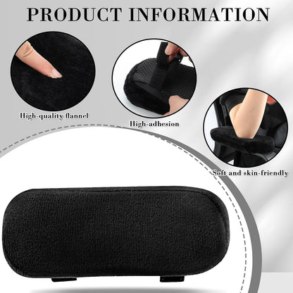 Threlaco 2 Pcs Office Chair Armrest Pads Soft Foam Office Chair Arm Covers Fluffy Flannel Gaming Armchair Armrest Cushion for Elbows and Forearms Support Pressure Relief(Gray)