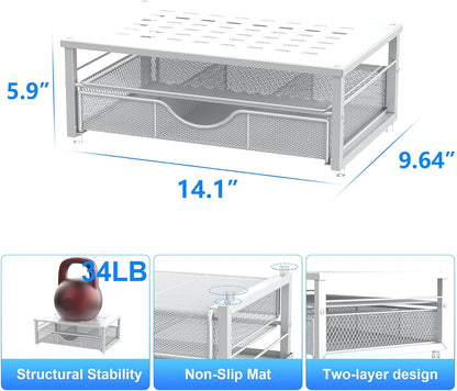 gianotter Computer Monitor Stand Riser, office organizer with Drawer, Office Organizers Storage for Classroom Office Supplies (Wood)