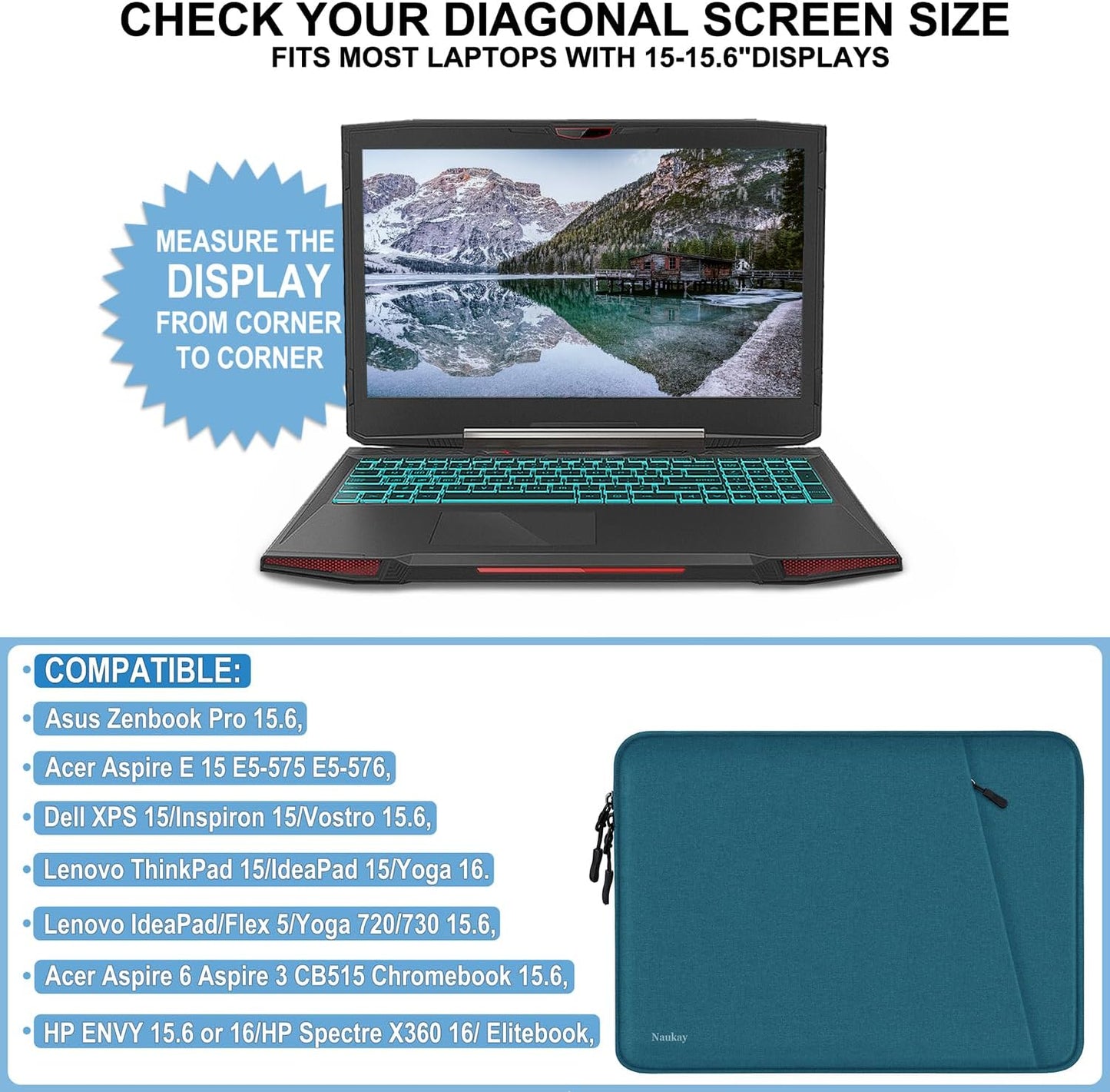 Laptop Sleeve Case 13.3 inch, Shockproof Protective Computer Cover with Accessories Pocket, Portable Laptop Bag Compatible with MacBook Air/Pro 13-13.3 inch, Compatible for MacBook Pro 14 inch, Black | Shockproof
