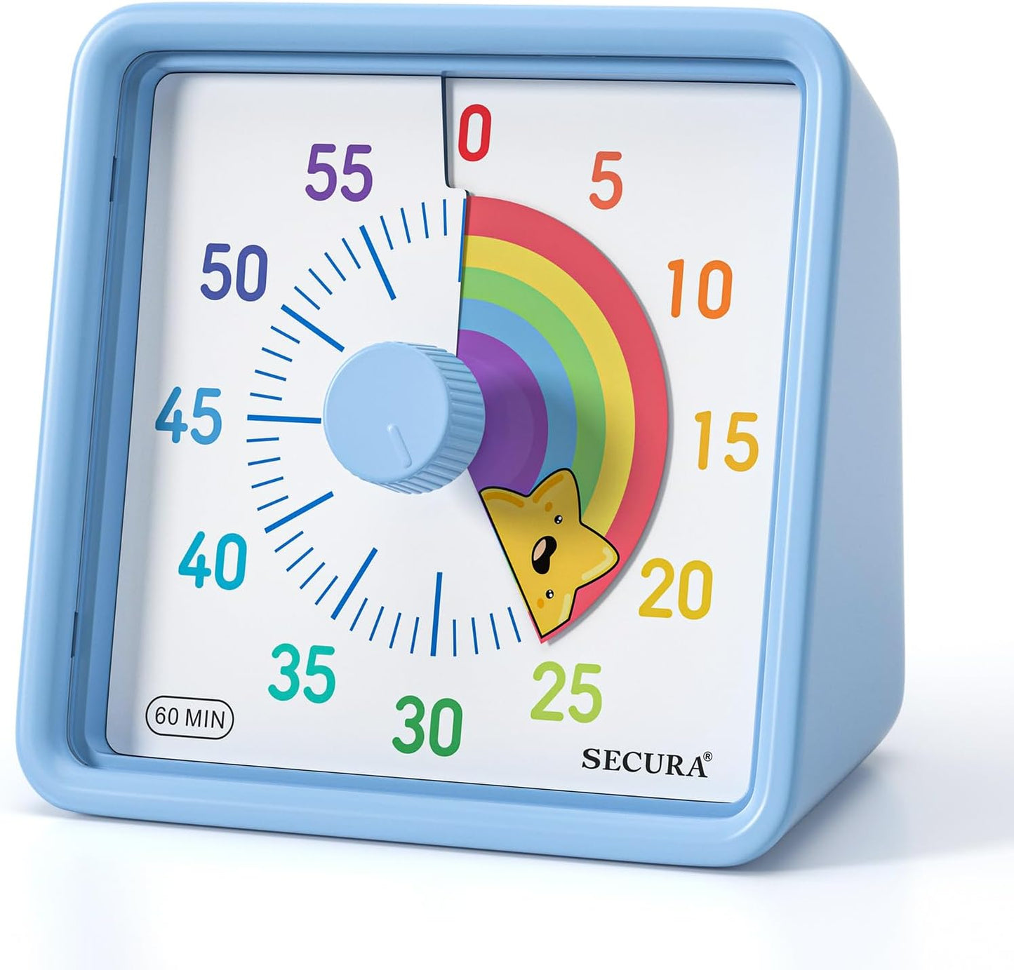 Secura 60-Minute Visual Timer for Kids, Time Clocks, Countdown Timer for Office Kitchen, Classroom Timer for Kids, Silent Time Management Tool (Navy Blue & Navy Blue)