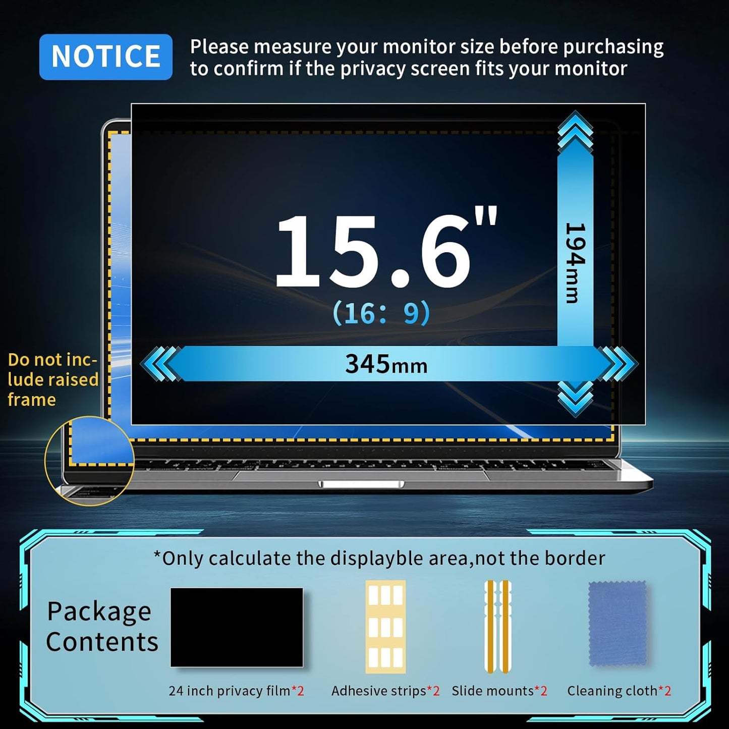 2 Pack- 27 Inch Curved Computer Privacy Screen Filter for 16:9 Widescreen Computer Screen Protector Computer Screen Privacy Shield Anti Glare and Blue Light