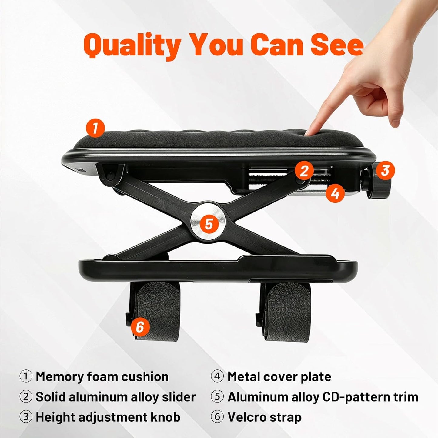 Chair Armrest Pads, Adjustable Height Office Chair Arm Rest Booster, Enhanced Comfort, Chair Armrest Elevator Pads, Elbow Support Cushion for Computer, Gaming and Desk Chairs