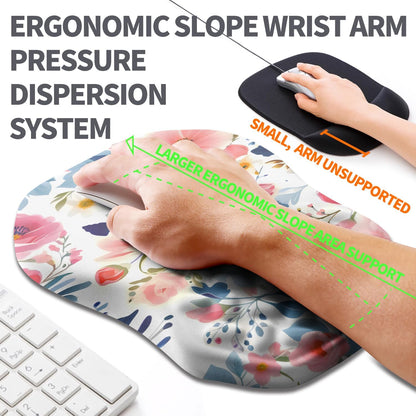 Ergonomic Slope Mouse Pad Wrist Support, Wrist Rest Mousepad for Carpal Tunnel Pain Relief with Massage Bulge and Slow Rebound Memory Foam (12x8 inch, Black)