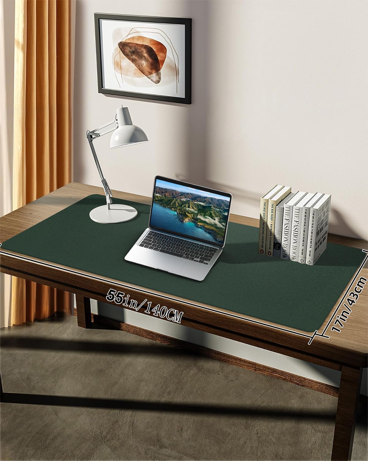 Leather Desk Pad Protector, Office Desk Mat, Large Mouse Pad, Non-Slip PU Leather Desk Blotter, Laptop Desk Pad Desk Accessories for Office and Home (Black, 40" x 17")