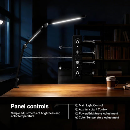 NEEWER Basics 12W Dual Monitor Light Bar with Stands, LED Lamp for Home Office Video Conference Lighting Desk Computer Laptop Webcam Zoom Streaming, Bi Color, Remote/Touch Control Dimmable, L10