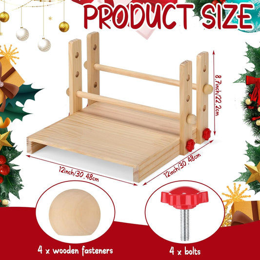 Novabright Book Folding Tools for Christmas Favor Wooden Book Decorative Folding Stand 12" x 12" Multipurpose Portable Adjustable Fold Stand for Xmas Gift, Books not included
