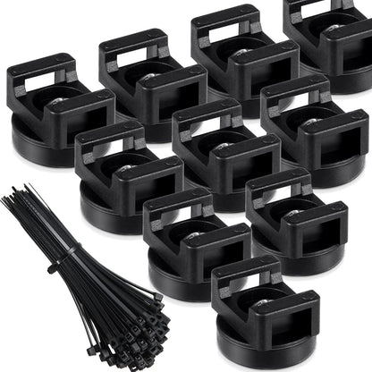 Yookeer 60 Pieces Magnetic Zip Tie Mount Multipurpose Cable Holder Magnets Magnetic Wire Management Bases with Heavy Duty Zip, Mount Nylon Cable Ties in Total (22 mm)