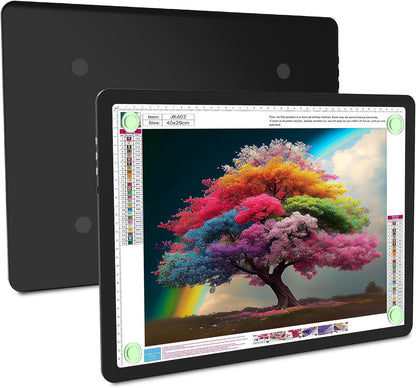 Elice Rechargeable A3 Light Pad for Diamond Painting, Magnetic LED Light Board with Physical Button, Super Bright Diamond Art Light Pad, Ultra-Thin Light Box for Tracing, Weeding Vinyl, Artists -Black