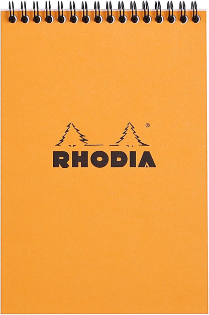 Rhodia #16 Wirebound Notepad 5.8" x 8.3" Dot Pad, Orange Cover