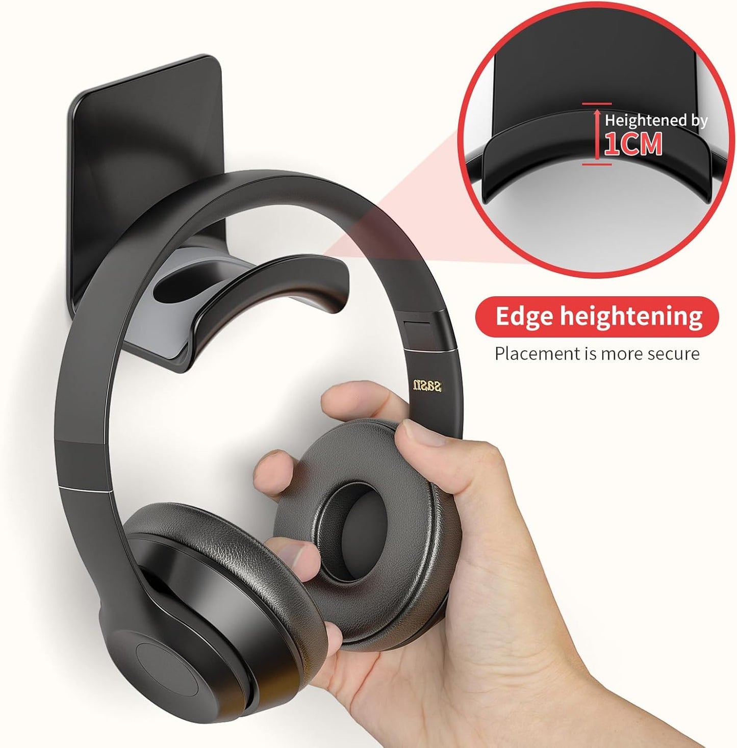 Game Headphone Stand for Desk Mini Headphone Hanger Holder with Strong Adhesive Game Headset Stand Headphone Holder-Under Desk…